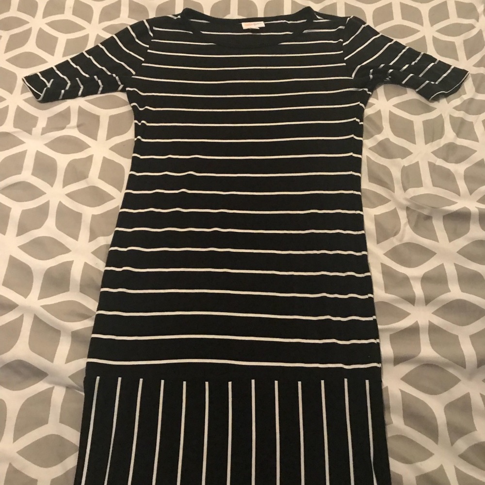 LuLaRoe size small Julia black and white striped